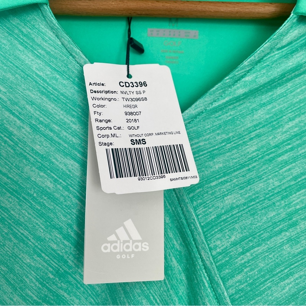 NWT Adidas Golf Polo Medium Hi Res Green - Picture 2 of 9